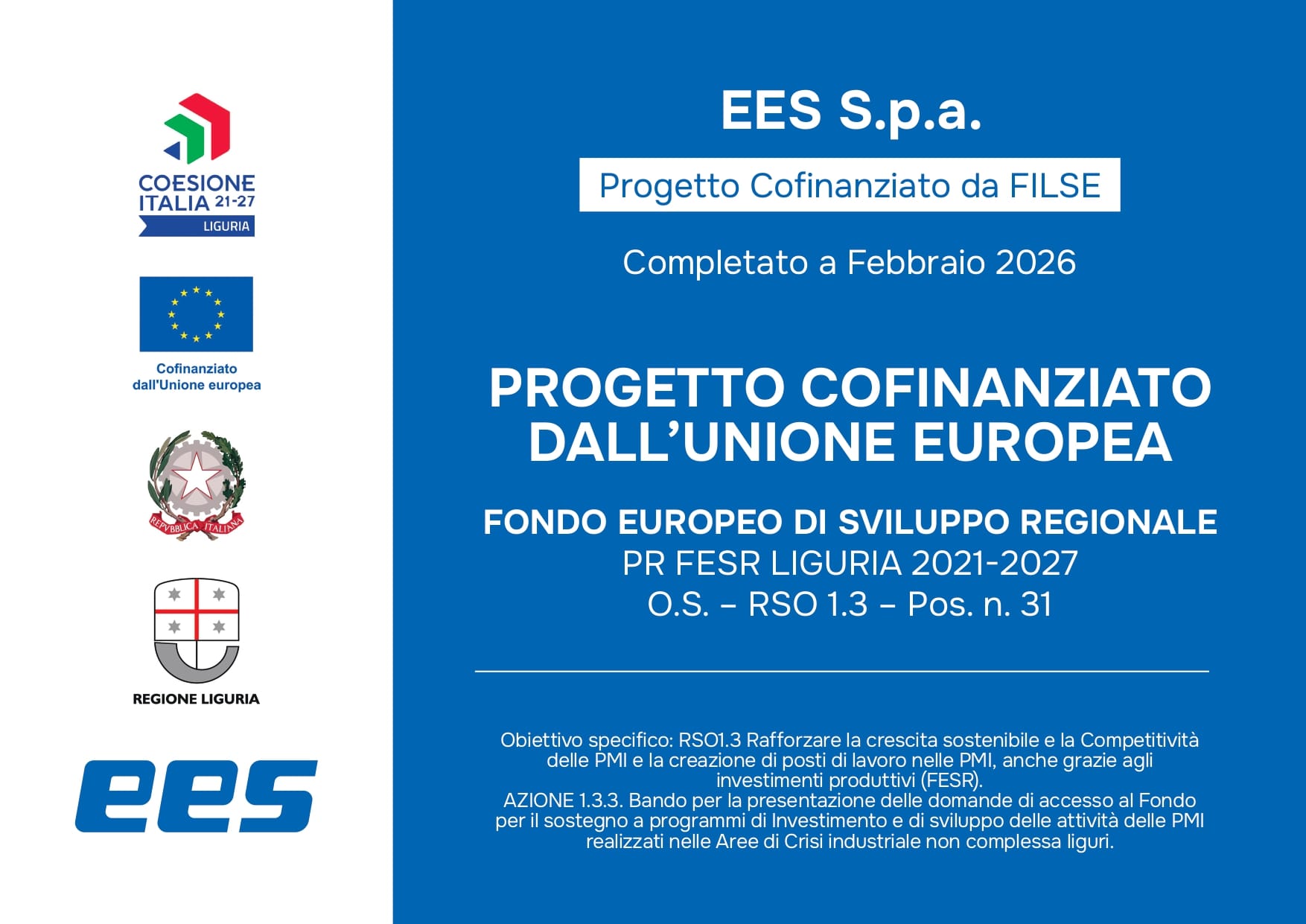 Progetto cofinanziato da filse